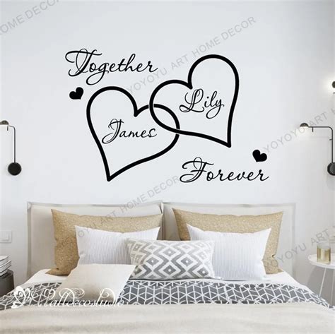 Wedding Vinyl Wall Sticker Custom Couple Names Wall Sticker Decal Wedding Vinyl Custom Name