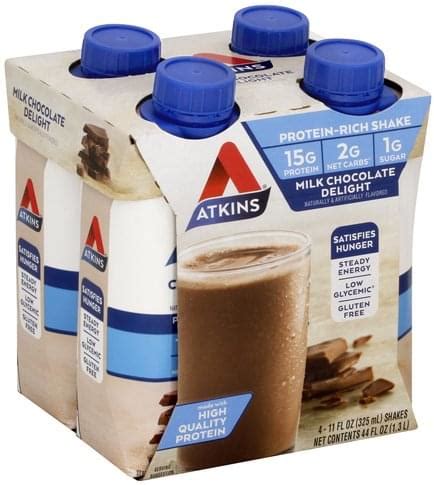 Atkins Milk Chocolate Delight Protein Rich Shake Ea Nutrition