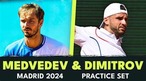 Daniil Medvedev Vs Grigor Dimitrov Full Practice Set Madrid 2024