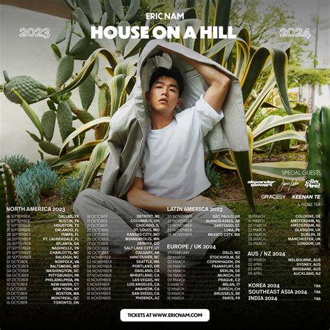 2023 2024 Eric Nam House On A Hill World Tour Ticket Details