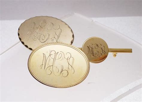 Mca Monogram Pin Set Of 3 Pins Vintage Etsy Vintage Pins Monogram