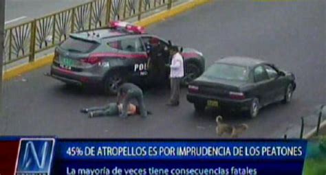 Lima Impactantes Imprudencia De Peatones Provoca Accidentes