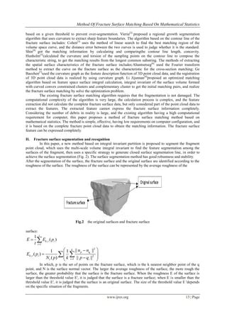 Method Of Fracture Surface Matching Based On Mathematical Statistics Pdf