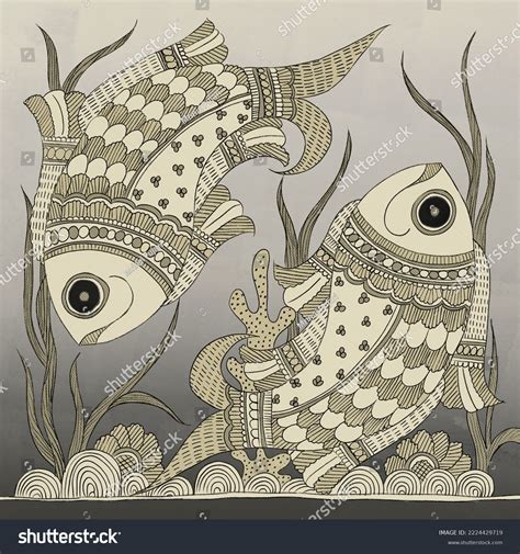 Indian Traditional Kalamkari Fish Art Illustration Stock Illustration 2224429719 | Shutterstock