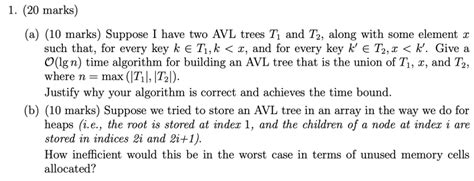 1 20 Marks A 10 Marks Suppose I Have Two Avl