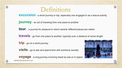 Cept Practice Vocabulary About Travel Excursions Vs Journey Vs Tour