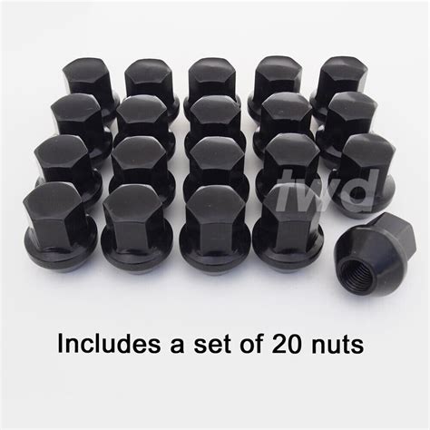 20x BLACK ALLOY WHEEL NUTS FORD FOCUS MK1 MK2 MK3 MK4 ST RS M12x1 5