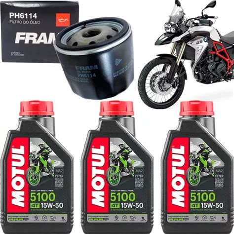 Oleo Motul 5100 15w50 Filtro Oleo Fram Ph6114 F800 Gs 3 Lt