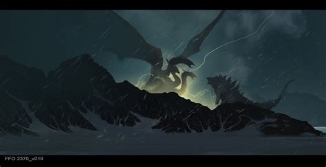 Arte conceptual de Matt Allsopp vía twitter Godzilla Vs King Ghidorah