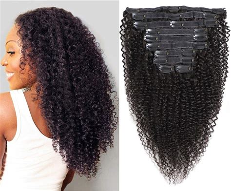 Slove Hair 3c 4a Afro Kinky Curly Clip In For African