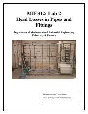 Lab Head Losses In Pipes Pdf Mie Lab Head Losses In Pipes And