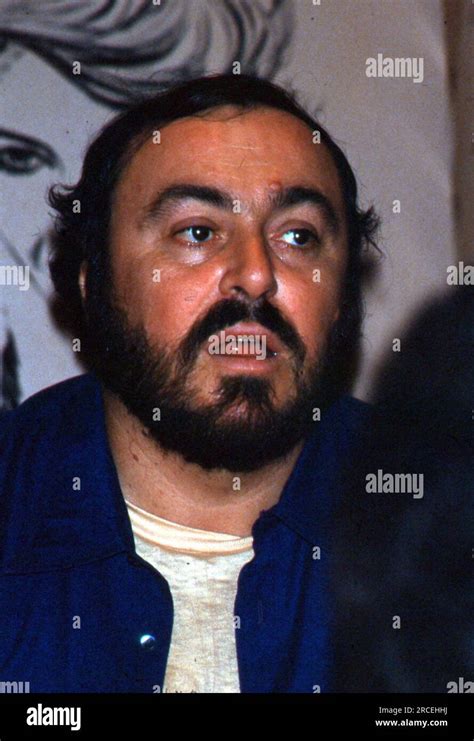 Luciano Pavarotti, Italian opera singer, during a press conference ...