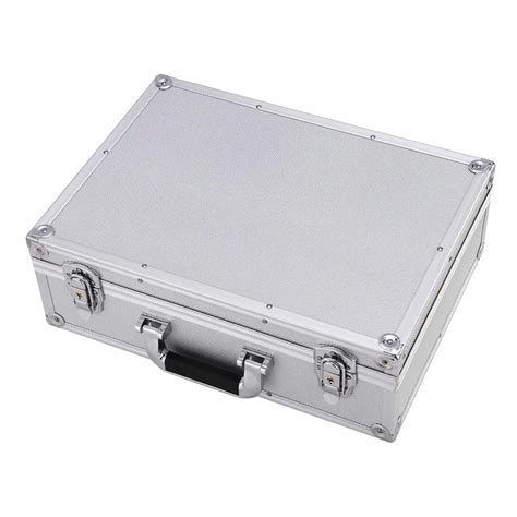 Aluminum Hard Case Briefcase Toolbox Storage Box Case Silver Carrying