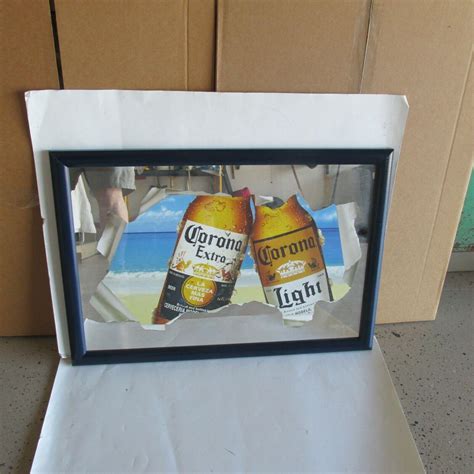 corona extra beer cerveza mexico beach   wood mirror wall sign