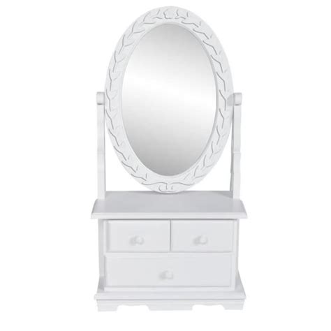 177 MEUBLE JILI Coiffeuse Avec Miroir Pivotant Ovale MDF Au Design