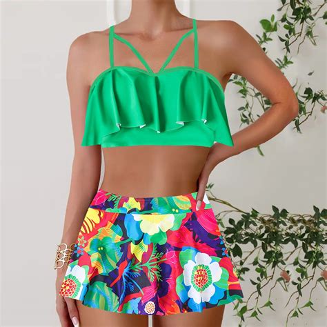 Runfenguu Swimsuits Bikini Plus Size Swimsuitwomen S High Waisted V