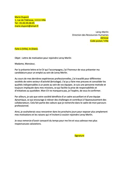 Lettre De Motivation Leroy Merlin Word Pdf Gratuit