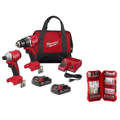 Milwaukee M18 18V Lithium-Ion Brushless Cordless Compact Drill/Impact ...