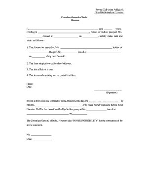 Fillable Online Cgihouston Form III Sworn Affidavit Consulate General