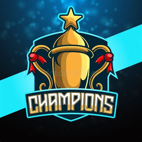 Logo De Champion Trophy Mascot Gaming Ilustración del Vector