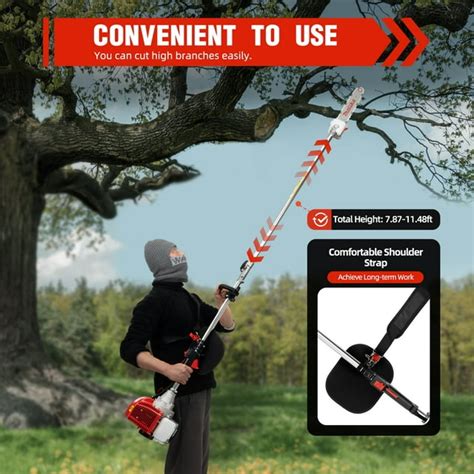 Miumaeov 42 7cc 2 Stroke Gas Powered Longest Pruning Chainsaw With 12inch Bar And Extension Pole