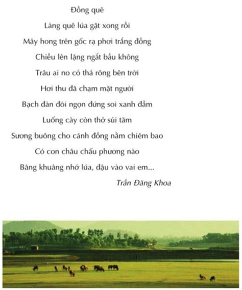 Đồng quê | Bài thơ Đồng quê (Trần Đăng Khoa, 1974) | GợiÝ.vn