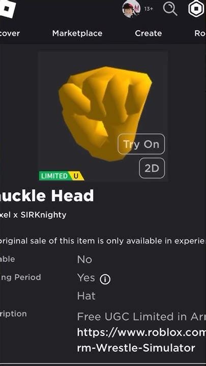 Limited Ugc Item How To Get Knuckle Head Roblox 2023 Deanofficial Yt Youtube