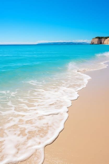 premium photo beach  turquoise water  white sand