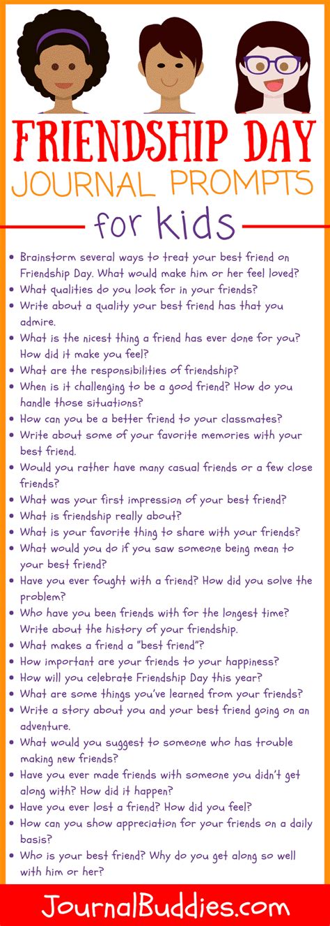 54 Journal Ideas and Writing Prompts about Friendship » JournalBuddies.com