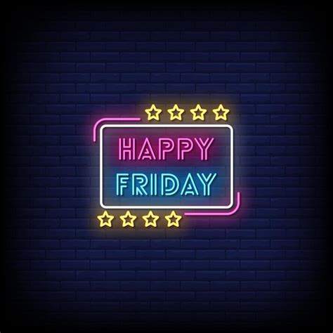 Happy Friday Neon Signs Style Text Vector 2187511 Vector Art At Vecteezy