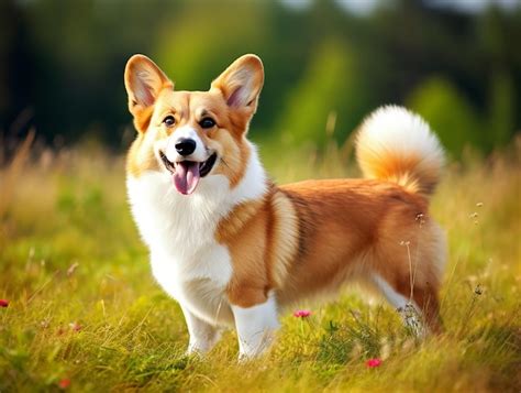 Um Cachorro Uma Mancha Branca No Peito Est Sorrindo Foto Premium