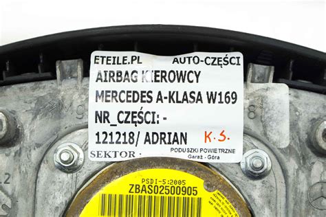 Poduszka Airbag Powietrzna Czarna Mercedes Benz A Klasa W169 Sklep