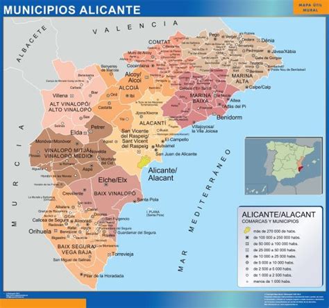 Mapa y municipios Provincia de Alicante Mapas España descargar e imprimir