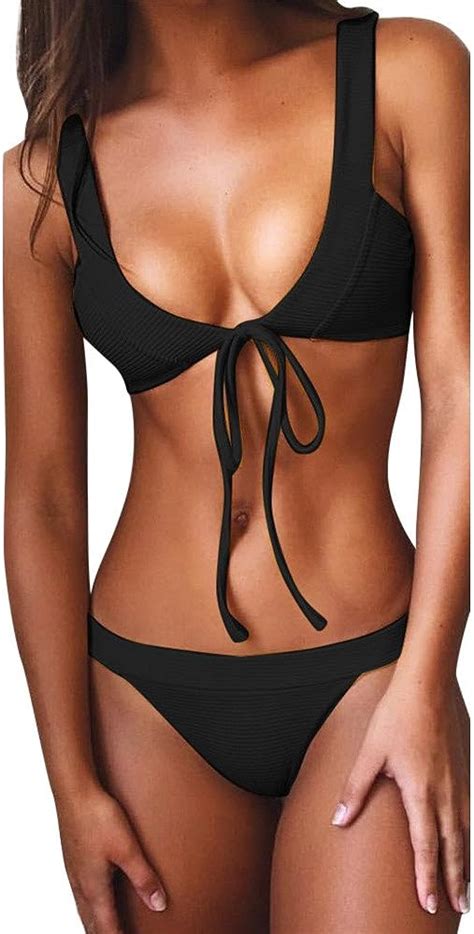 Elsta Badeanzug Sexy Bikini Damen Push Up Bademode Bikini Triangel