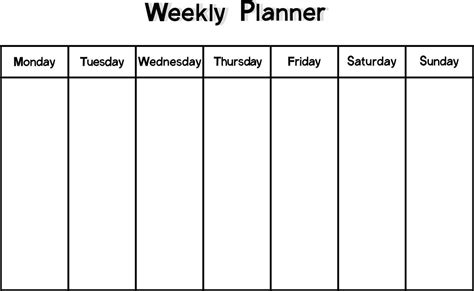 Weekly Planner Template. 10280371 Vector Art at Vecteezy