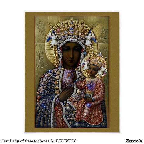 Our Lady Of Czestochowa Poster Wood Wall Art Art Our