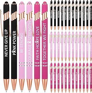 Amazon Harloon 36 Pcs Breast Cancer Awareness Pens Hope Faith