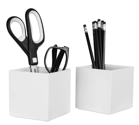 Bostitch Konnect Pencil Cup Desk Organizer Pen Cup 2 Pack White