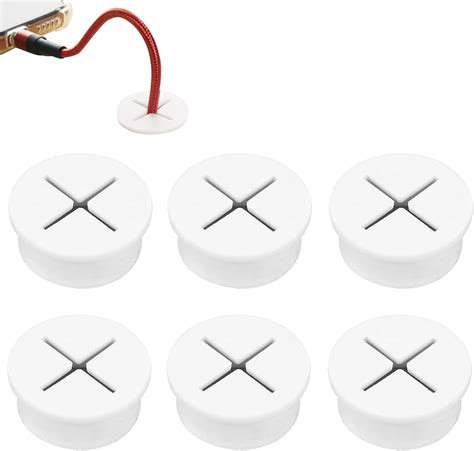 6pcs Flexible Rubber Cable Cord Grommetdesk Hole Cover Cable Wall