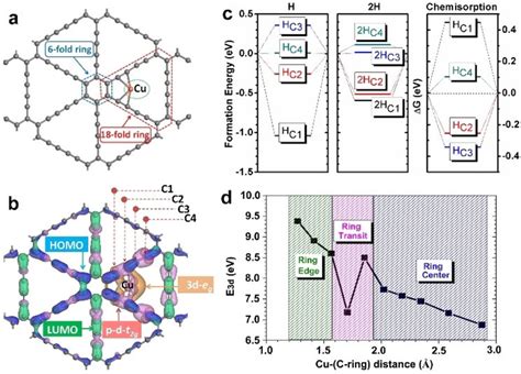 a Schematic representation of the unit structures of Cu⁰ GDY