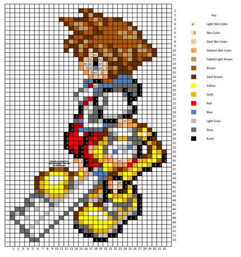 Cross stitch pattern for view of original bead sprite and pixel art ...