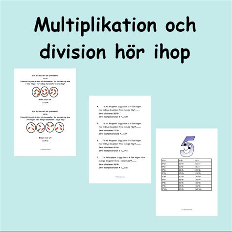 Multiplikation Och Division H R Ihop Teach Academy