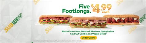 Subway – Footlong Sandwiches On Sale Just $4.99!