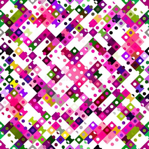 Whimsical Geometric Pixel Pattern Playful Fun Kaleidoscopic Pink