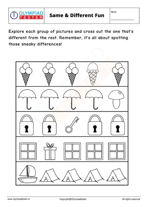 Odd One Out Worksheet For Kindergarten Olympiad Tester Worksheets Library