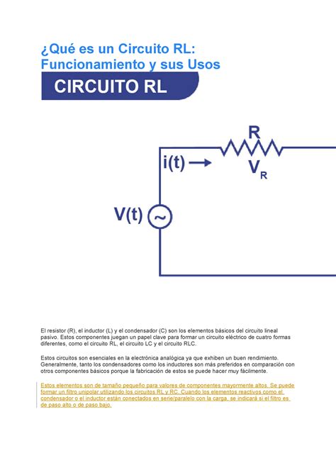 Qu Es Un Circuito Rl Para Pruebas Y Trabajos Qu Es Un Circuito