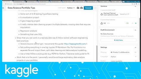 Kaggle Live Coding Putting Together Your Data Science Portfolio Kaggle Youtube