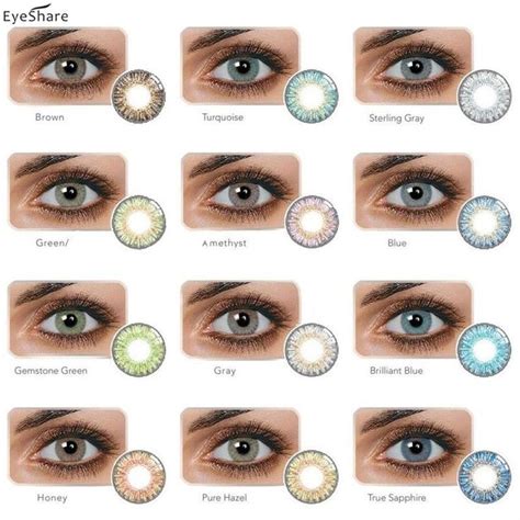 Eyeshare Par De Lentes Contacto 3 Colores A La Moda Lentes De