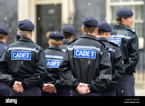 London England Uk Police Cadets Visiting Downing Street October