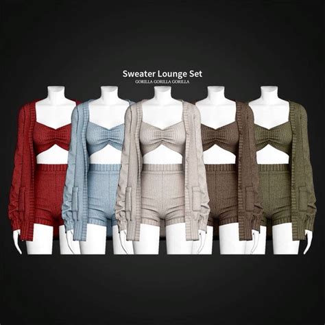 Pin On Feminino Sweater Lounge Set Sims Dresses Sims Clothing